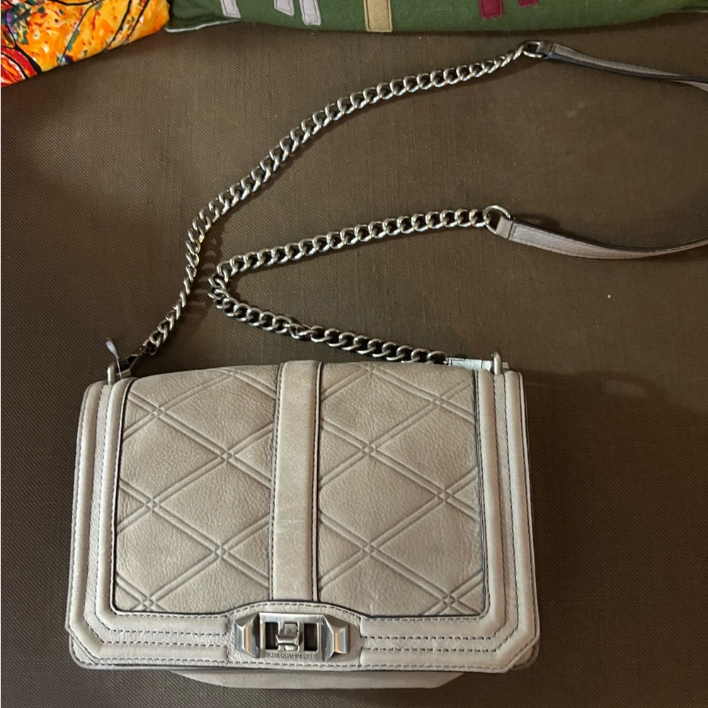 Rebecca Minkoff Gray suede Chain crossbody Bag
